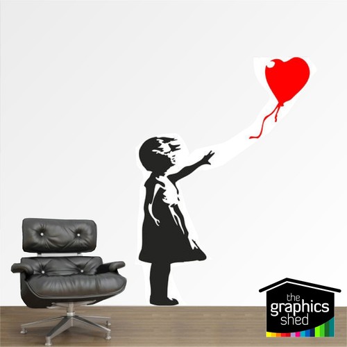 Banksy childhood girl with - girl,