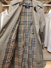 VINTAGE BURBERRYS BEIGE TRENCH MAC COAT 40" CHEST SIZE 42 LONG BELT NOVA CHECK