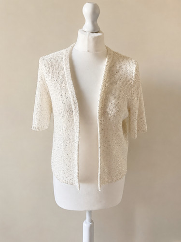 Sequin knit shrug cardigan - sequin,