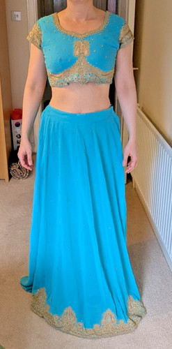 Vibrant turquoise chaniya - vibrant,