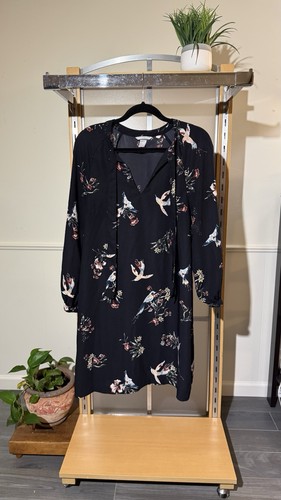Womens black floral bird - womens,