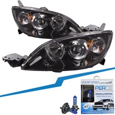 Black Halogen Headlight Set