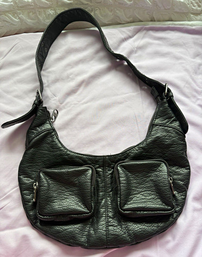 Pull bear black faux leather - pull&bear,