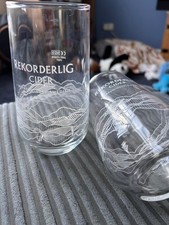 Rekorderlig Cider Glasses x 2 Pub Bar Man Cave Pint Glass Brand New