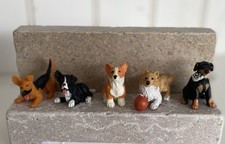 Vintage Puppy in My Pocket Pastoral Set Alsatian Border Collie Corgi Doberman