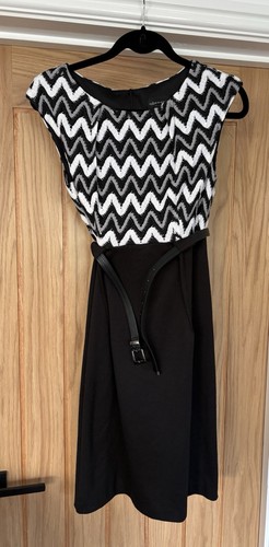 Lovely black white dress - black,