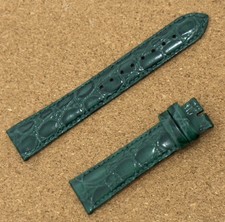 Hirsch 18mm Green Crocodile Embossed Genuine Leather Watch Strap Band
