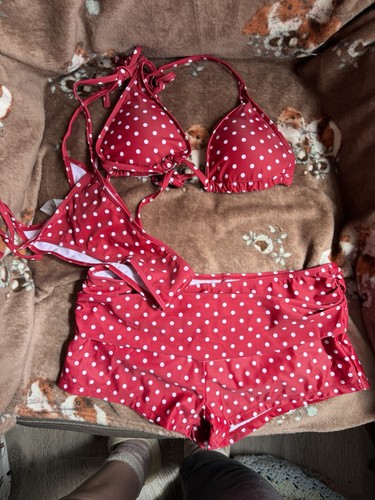 Red white polka dot piece - dot, 3-piece