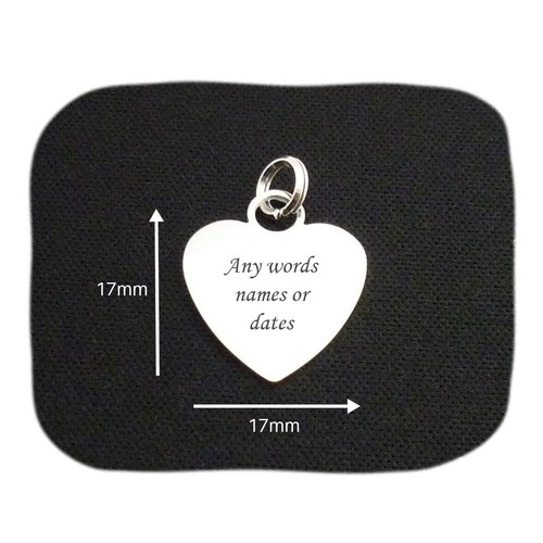 Heart charm personalised - heart, with