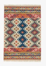 John Lewis Fusion Souk Kelim Rug L180 x W120cm - Blue/Red [Good Condition)