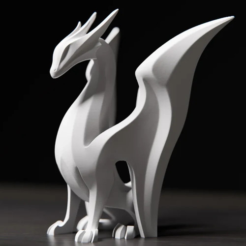 Minimalist dragon sculpture - minimalist,