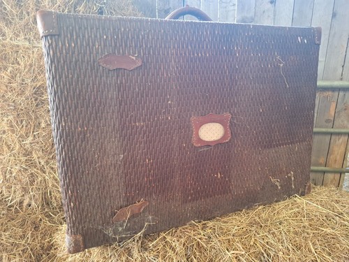 Vintage large wicker trunk - vintage,