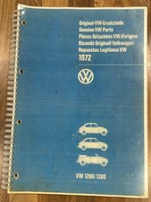 VW BEETLE AIRCOOLED 1972 PARTS CATALOGUE COPY EXPLODED VIEWS RESTORATION GUIDE 