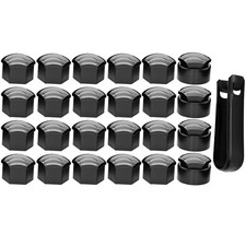 24X 17MM Black Wheel Nut Bolt