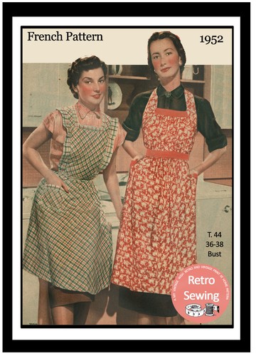 1950s bib apron vintage french - apron,