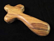 Hand Carved Olive Wood 10cm Medium Holding Prayer Cross Bethlehem Palestine
