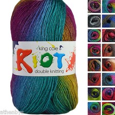 King Cole Riot DK 100g Acrylic Wool Blend Multi Coloured Knitting Yarn