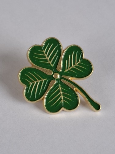 Cloverleaf green gold - gold, pin