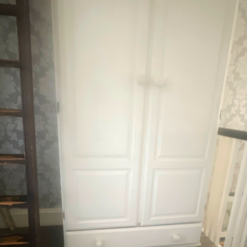 White freestanding wardrobe - freestanding,