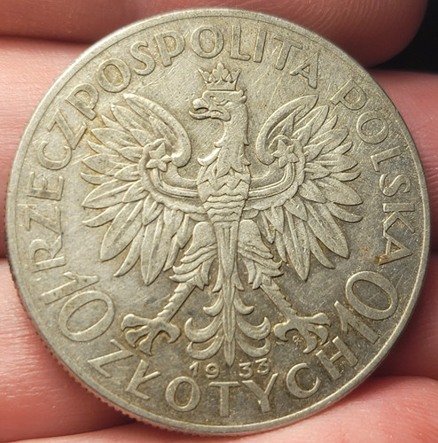 1933 poland silver - poland, 10