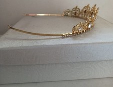 Vintage Tiara Bridal / Prom / Wedding Gold Color Headband, Hair Crown - VGC