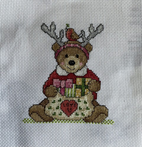 Completed cross stich - cross, xmas