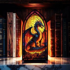 Fantasy Dragon Book Nook Fire Dragon Library Insert Epic Dragon Book Nook Decor