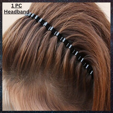 Black metal sports hairband - metal,