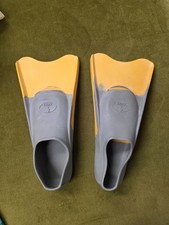 Grey & Yellow Short Swim Fins, Training Flippers for Swimming & Snorkeling 30-33