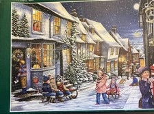 ? Falcon De Luxe 1000 Piece Jigsaw Puzzle - Playing in the Snow. Complete. 