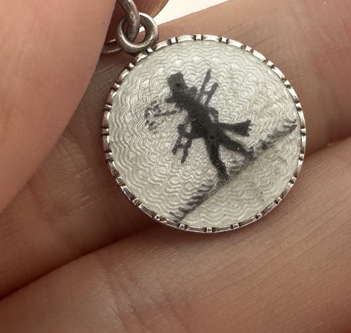 Vintage solid silver - silver, enamel