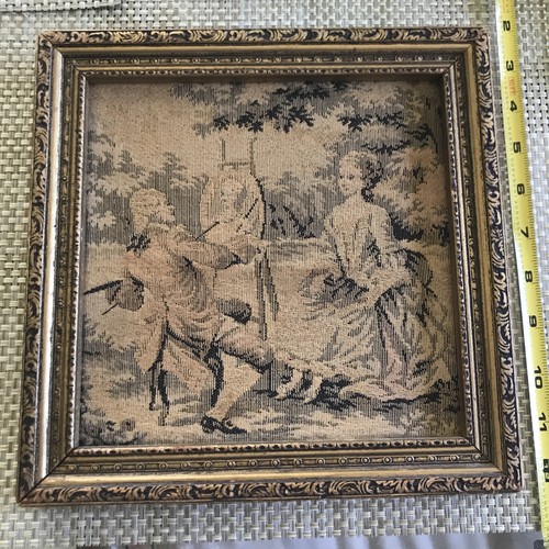 Antique frame woven tapestry - antique,