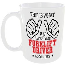 WHAT A AWESOME FORKLIFT DRIVER LOOKS LIKE MUG IDEAL GIFT CUP FOR WORK JOB CAREER