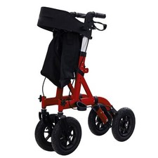 Height Adjustable Rollator Walker Foldable Rolling Walker w/  Storage Bag