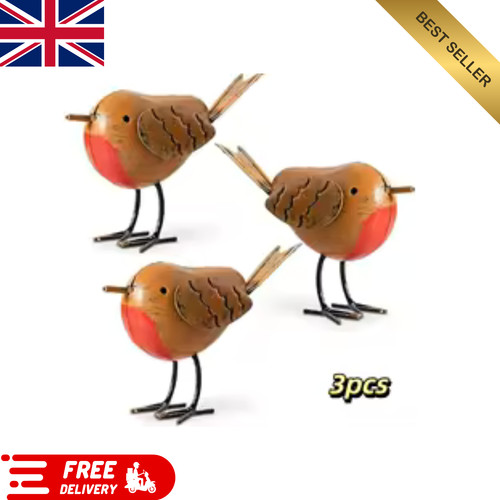 3pcs robin garden - robin, ornaments