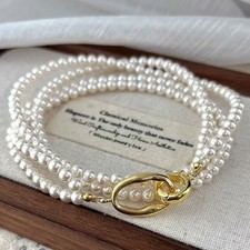 2 Rows 6 mm Sea White shell