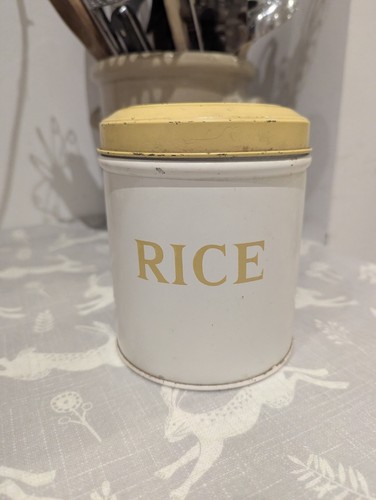 1960 rice storage tin by - tin,