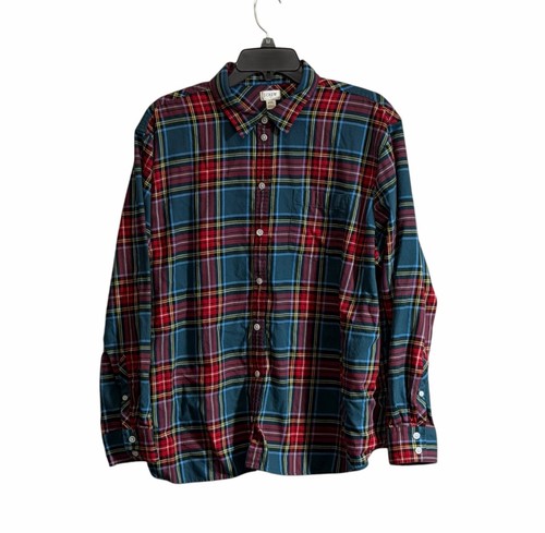 Crew plaid flannel button - j,