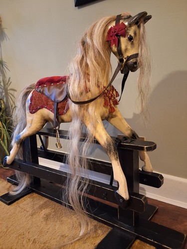 Antique wooden rocking horse - wooden,