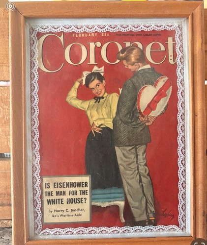 Framed coronet magazine cover - framed,