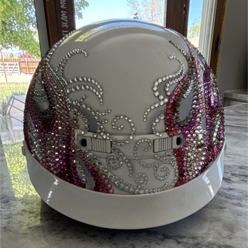 White motorcycle helmet with - white,