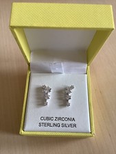 New In Box Nanette Cubic Zirconia Sterling Silver Drop Earrings