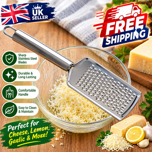 Hand held cheese grater - held, with
