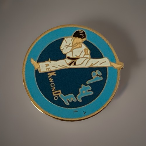 Vintage taekwondo enamel pin - taekwondo,