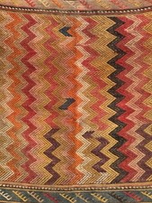 Distressed Handmade Entrance Kilim Rug From Afyon Turkey - 102cm x 81cm