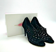 Magrit Black Diamante Studded Heeled Boot Shoes 18178 Designer EU 39 1/2 UK 6.5