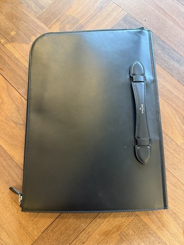Swaine black leather document - swaine,