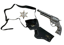 Silver Cowboy Gun and Holster