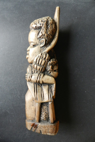 African carved wood figurine - carved,