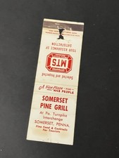 Vintage Pennsylvania Matchbook “SOMERSET PINE GRILL”